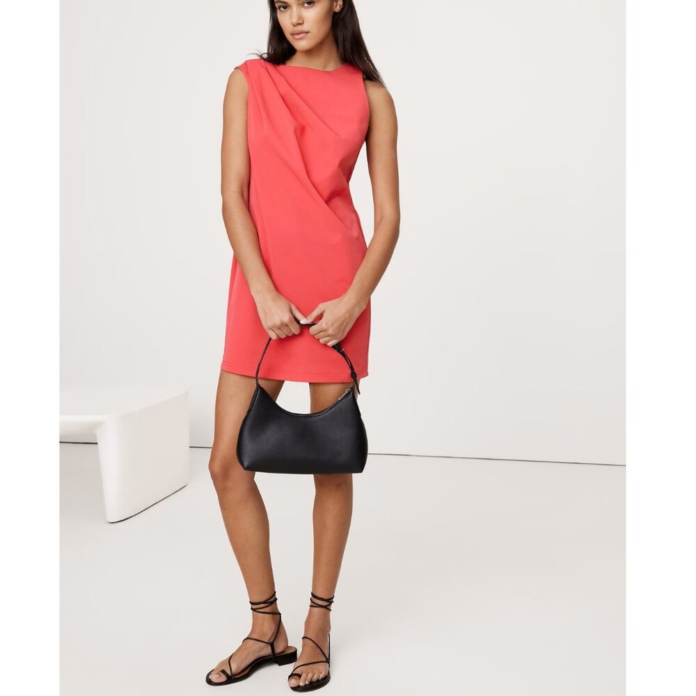 NWT Banana Republic Coral Pink Draped Stretch Mini Shift Resort Party Dress 2
